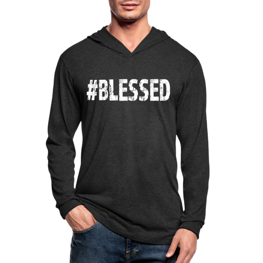 Graphic Hoodie, #Blessed Long Sleeve Tri-Blend Hooded Tee