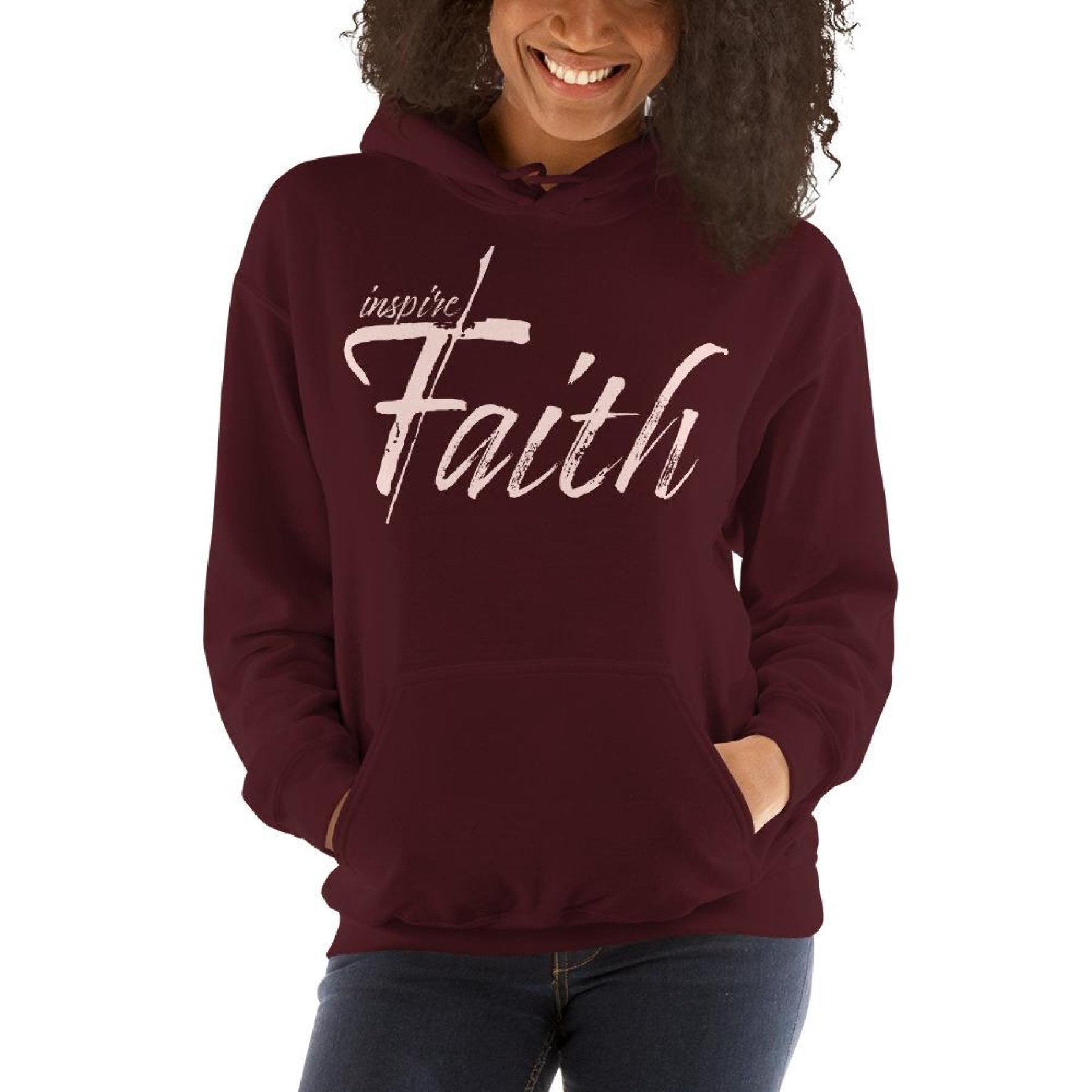 Uniquely You Womens Hoodie - Pullover Sweatshirt - Pink Graphic / Inspire Faith