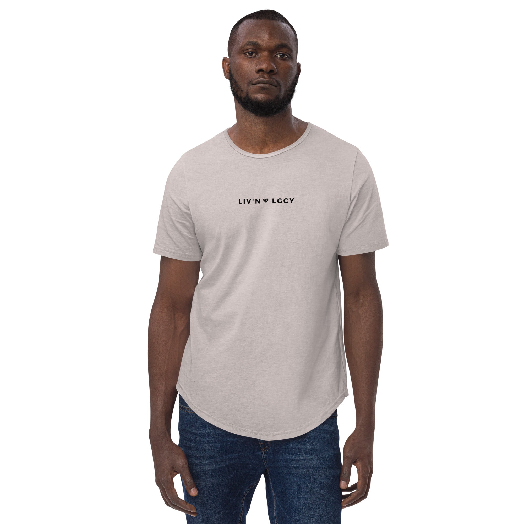 Marble Grey Liv'n Legacy Curved Hem T-Shirt