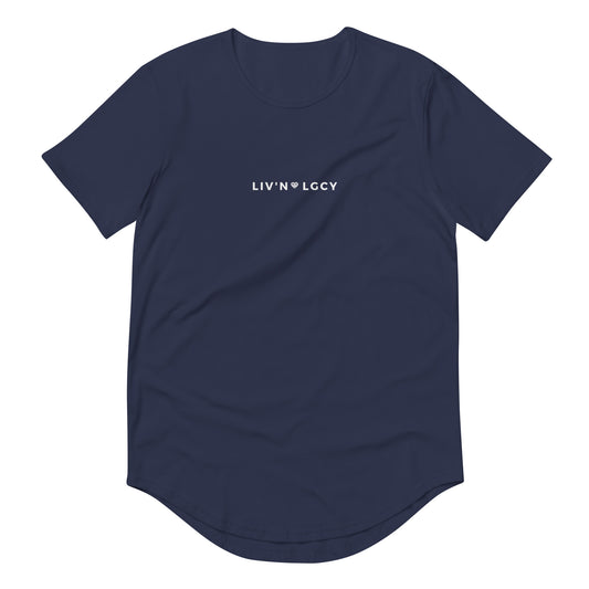 Dark Navy Blue Liv'n Legacy Curved Hem T-Shirt