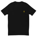 Gold Mesh Black Fitted Emblem Tee