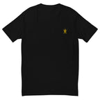Gold Mesh Black Fitted Emblem Tee