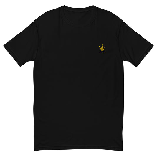Gold Mesh Black Fitted Emblem Tee