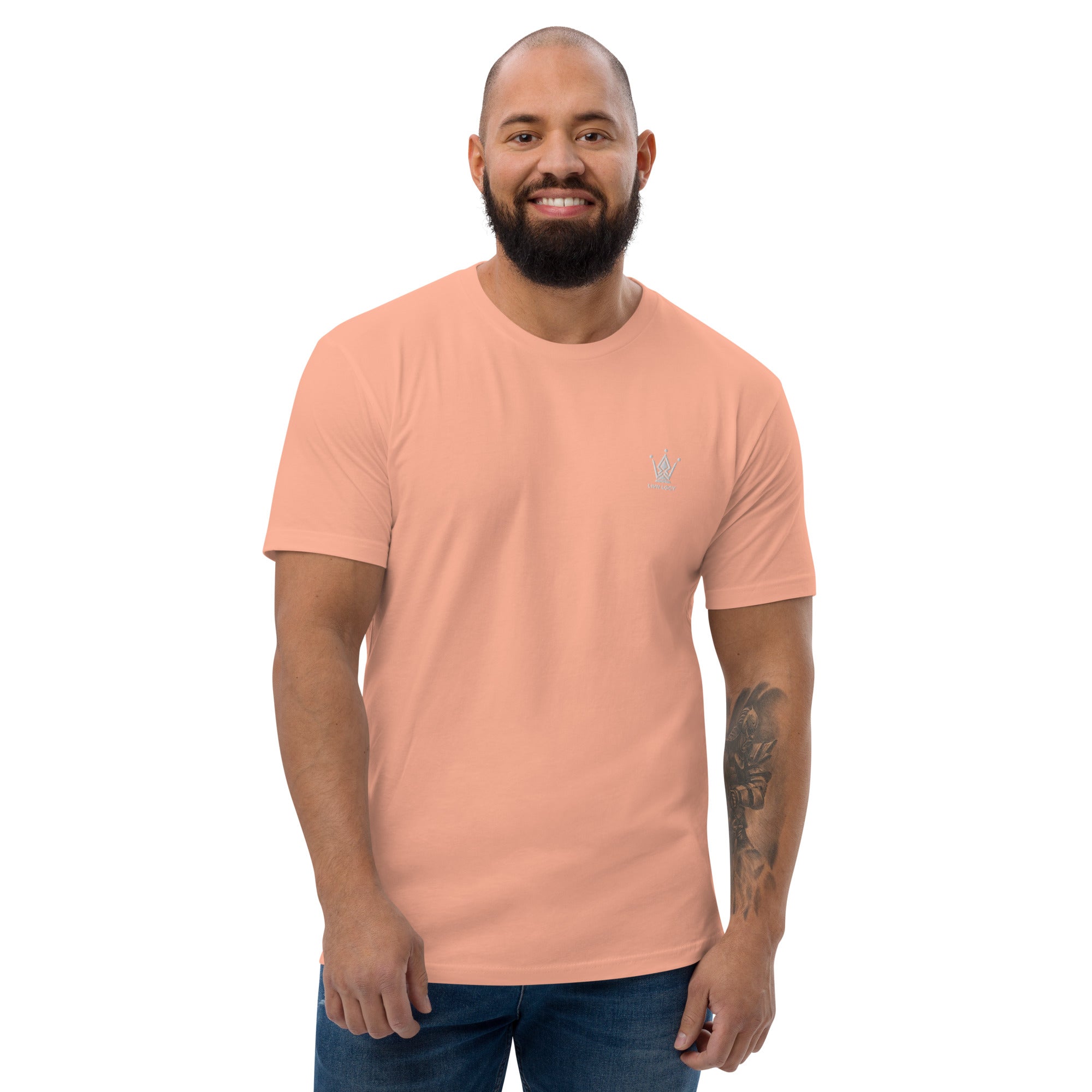 Salmon Fitted Emblem Tee
