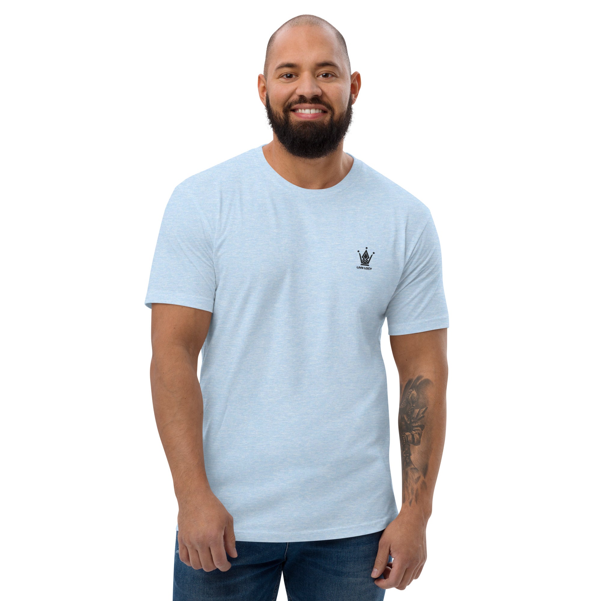 Sky Blue Fitted Emblem Tee