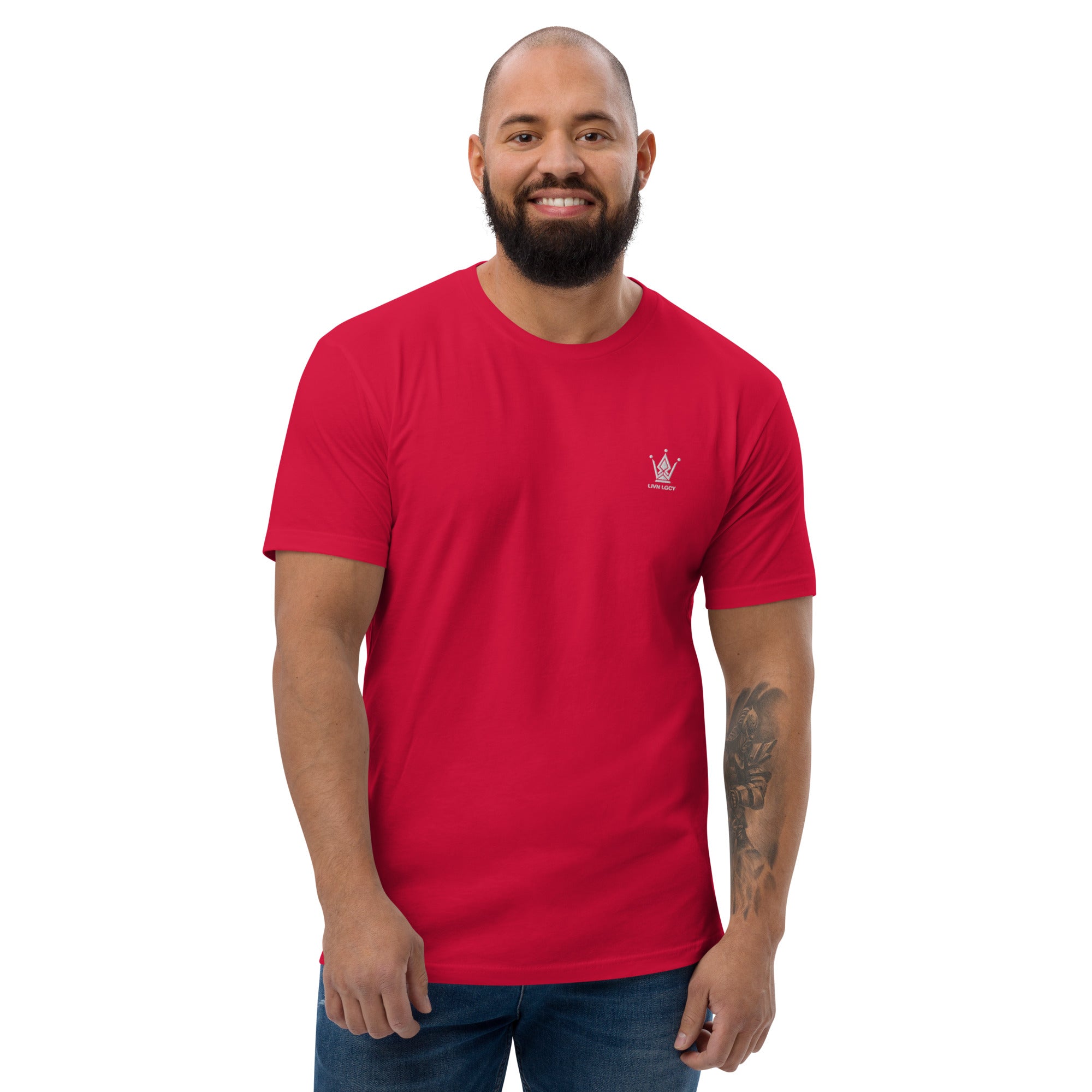 Radiant Red Fitted Emblem Tee