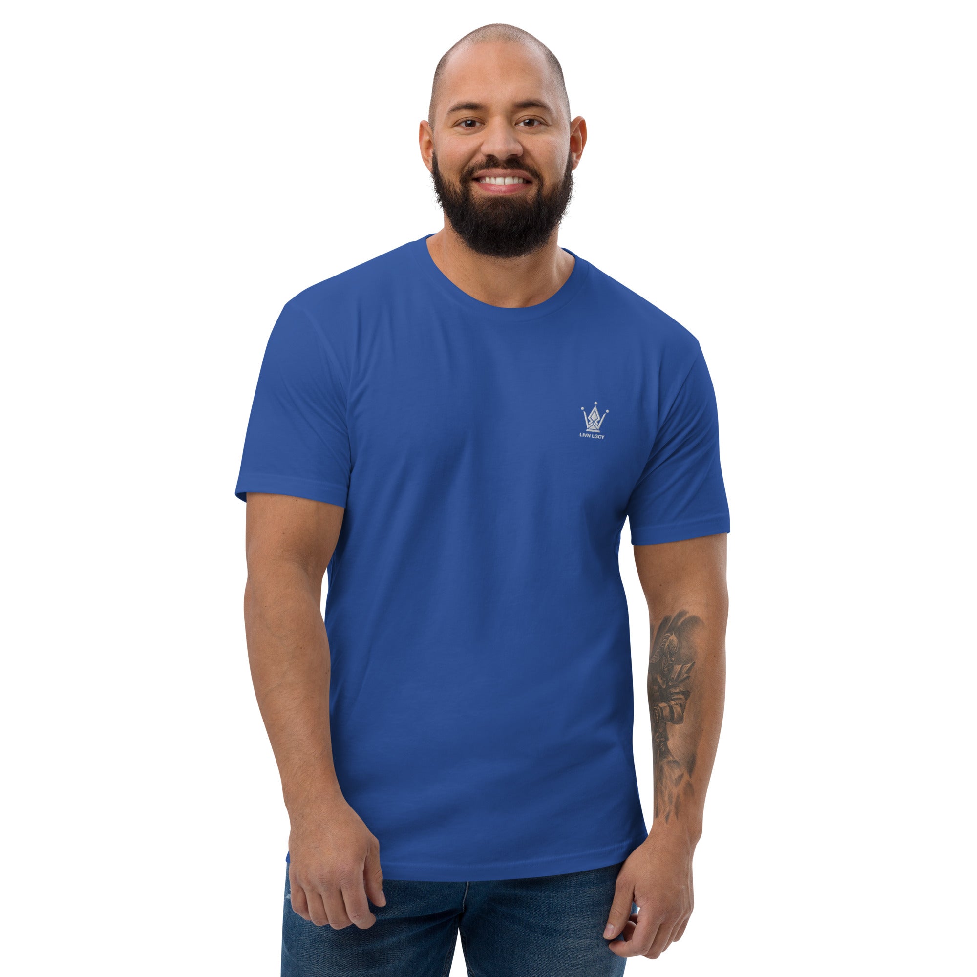 Ocean Blue Fitted Emblem Tee
