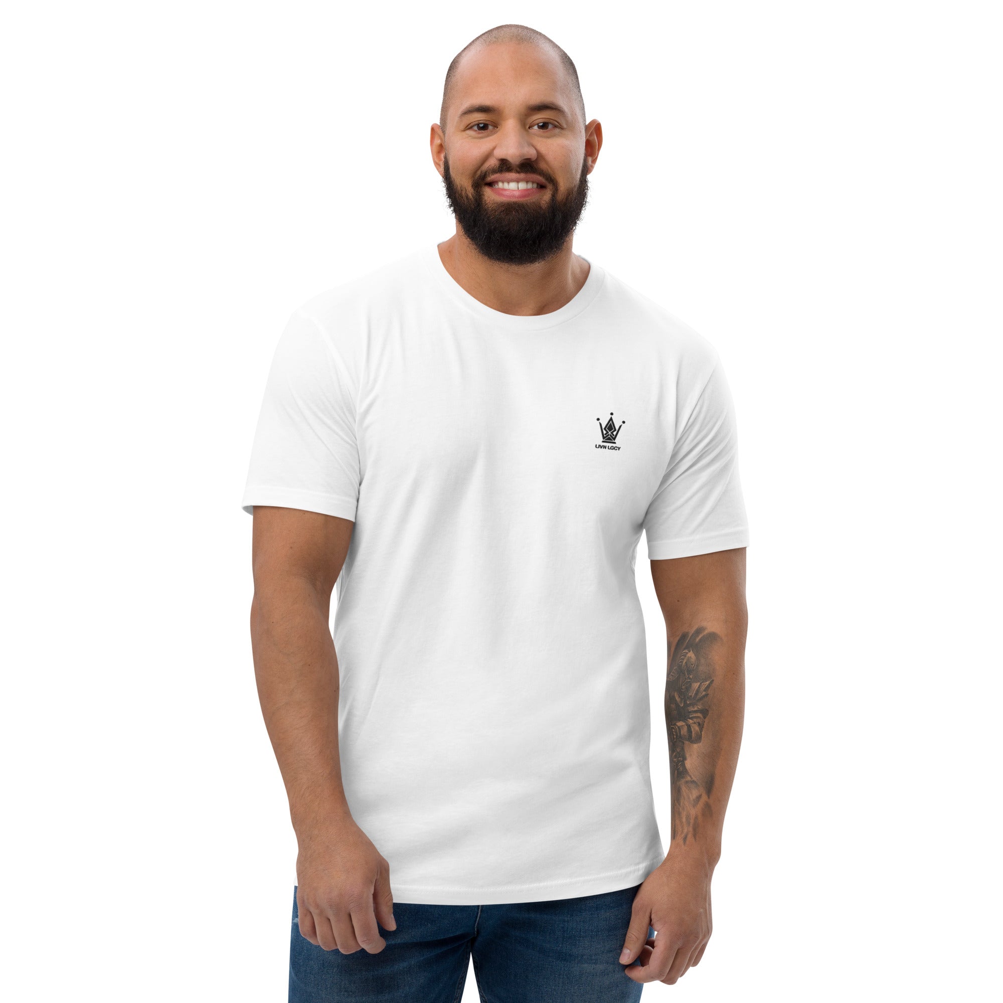 Pearl White Fitted Emblem Tee