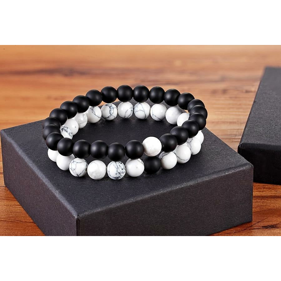Couples Natural Stone Beaded Bracelet