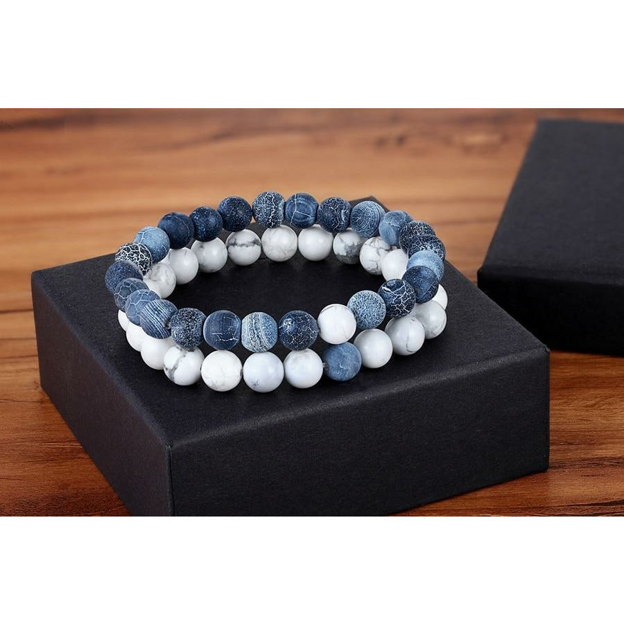 Couples Natural Stone Beaded Bracelet