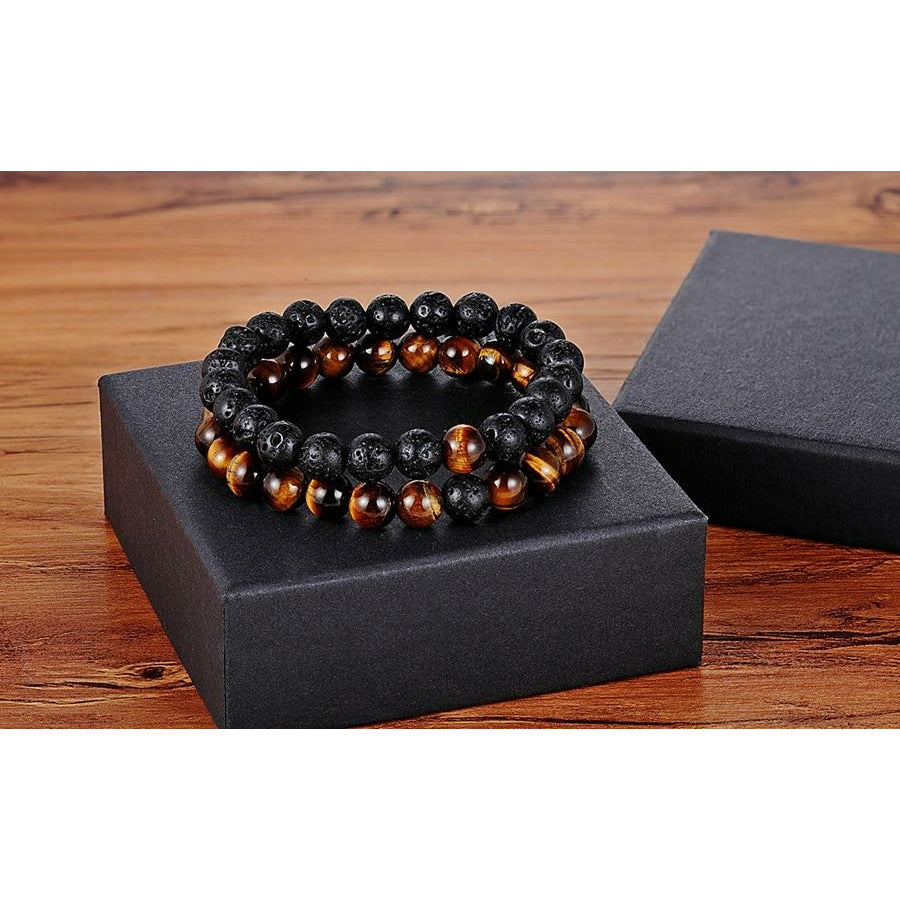 Couples Natural Stone Beaded Bracelet