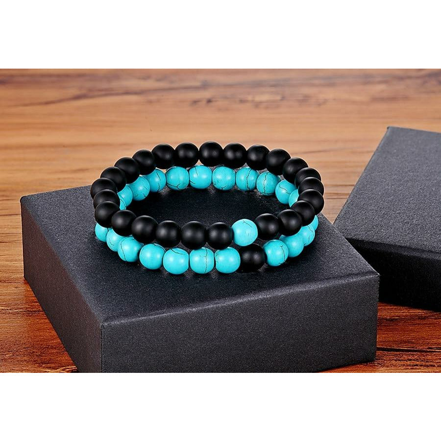 Couples Natural Stone Beaded Bracelet