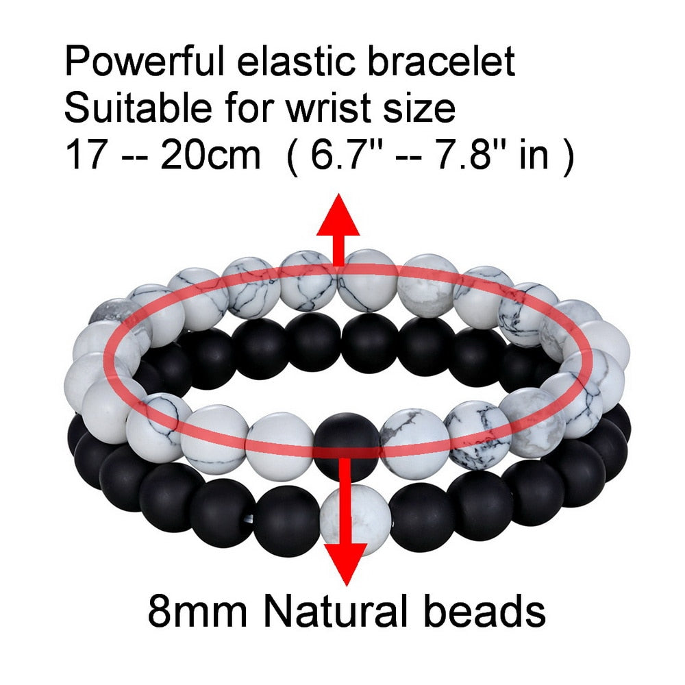 Matte Onyx Stone with Crown Beads Bracelet Liv'n Legacy 