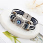 Turkish Eye Stainless Steel Multilayer Leather Bracelet