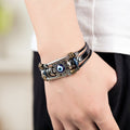 Turkish Eye Stainless Steel Multilayer Leather Bracelet