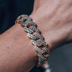 Men's Bracelet 2Row Cuban Bracelet Iced Out