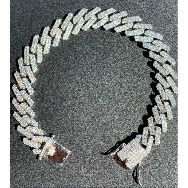 Men's Bracelet 2Row Cuban Bracelet Iced Out