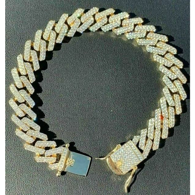 Men's Bracelet 2Row Cuban Bracelet Iced Out