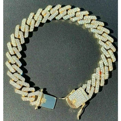 Men's Bracelet 2Row Cuban Bracelet Iced Out