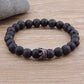 Matte Onyx Stone with Crown Beads Bracelet Liv'n Legacy Black color 