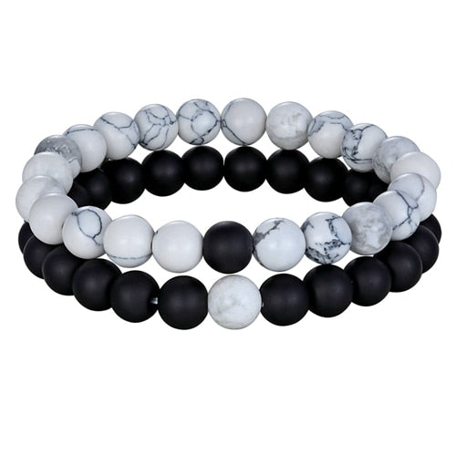 Couples Natural Stone Beaded Bracelet