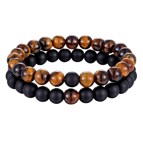 Couples Natural Stone Beaded Bracelet