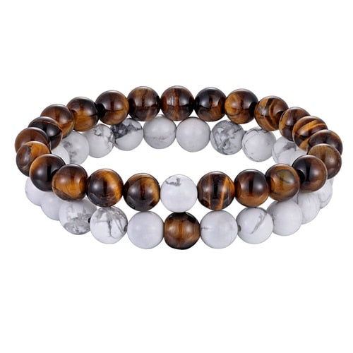 Couples Natural Stone Beaded Bracelet