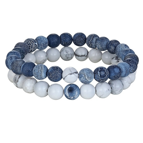 Couples Natural Stone Beaded Bracelet