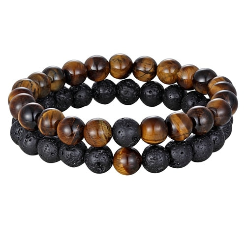 Couples Natural Stone Beaded Bracelet