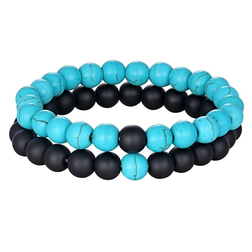 Couples Natural Stone Beaded Bracelet