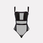 Casual Mesh Strap Bodysuit