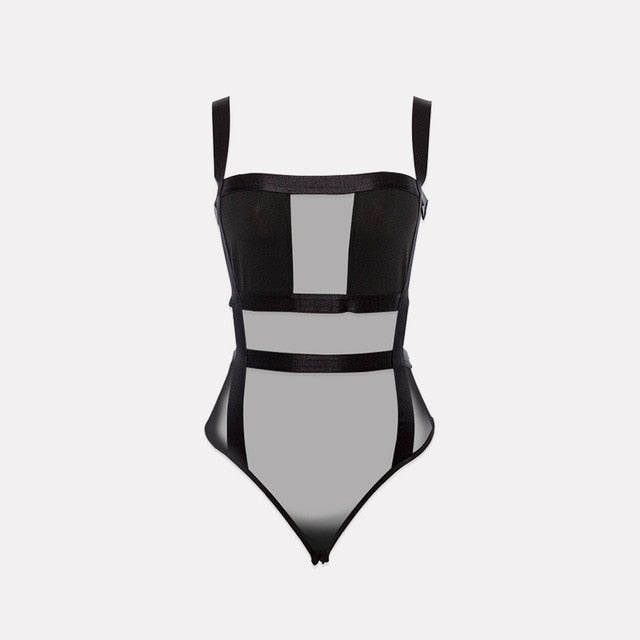 Casual Mesh Strap Bodysuit