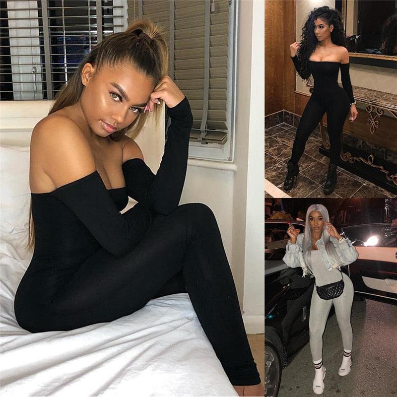 Long Sleeve Off Shoulder Jumpsuits