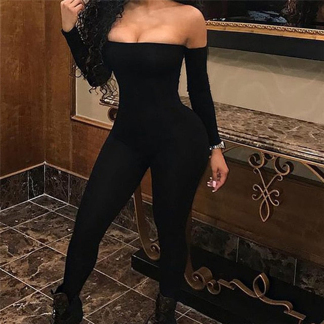 Long Sleeve Off Shoulder Jumpsuits