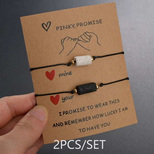 Simple Friendship Couples 2 Piece Bracelet Sets