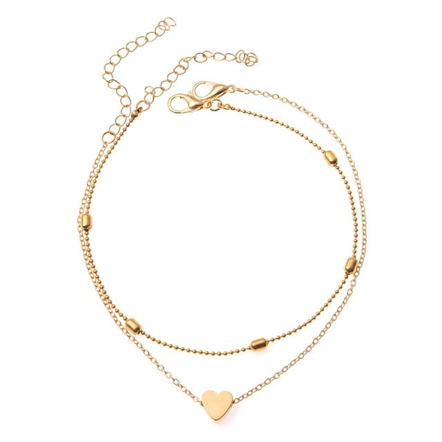 Simple Heart Anklet Bracelet