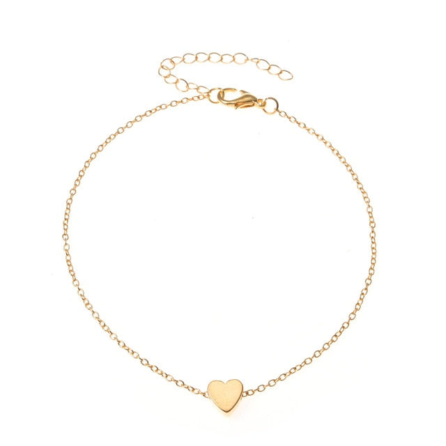 Simple Heart Anklet Bracelet