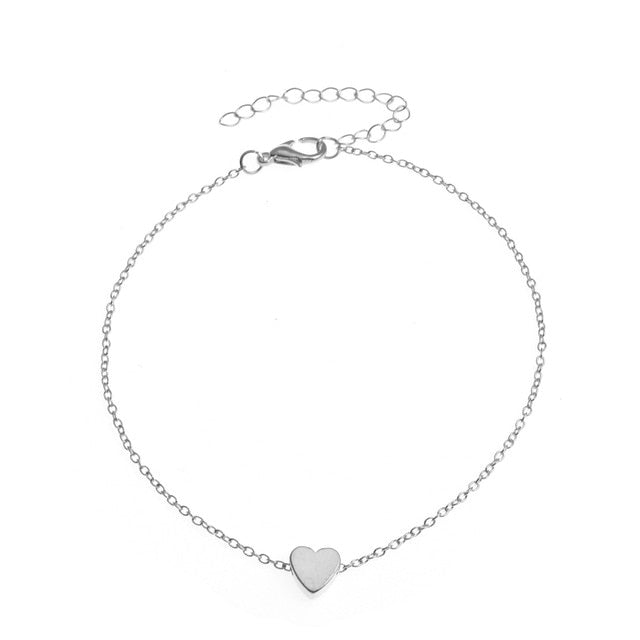 Simple Heart Anklet Bracelet