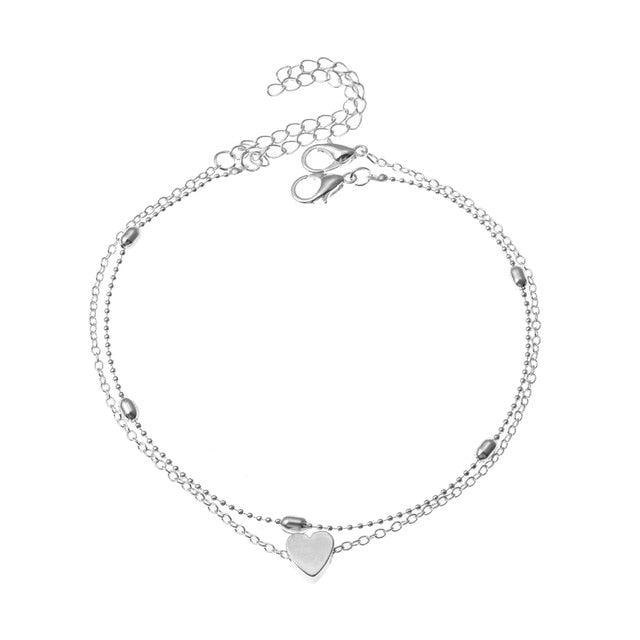 Simple Heart Anklet Bracelet