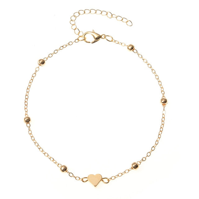 Simple Heart Anklet Bracelet
