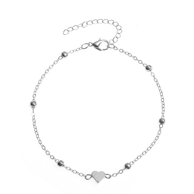 Simple Heart Anklet Bracelet