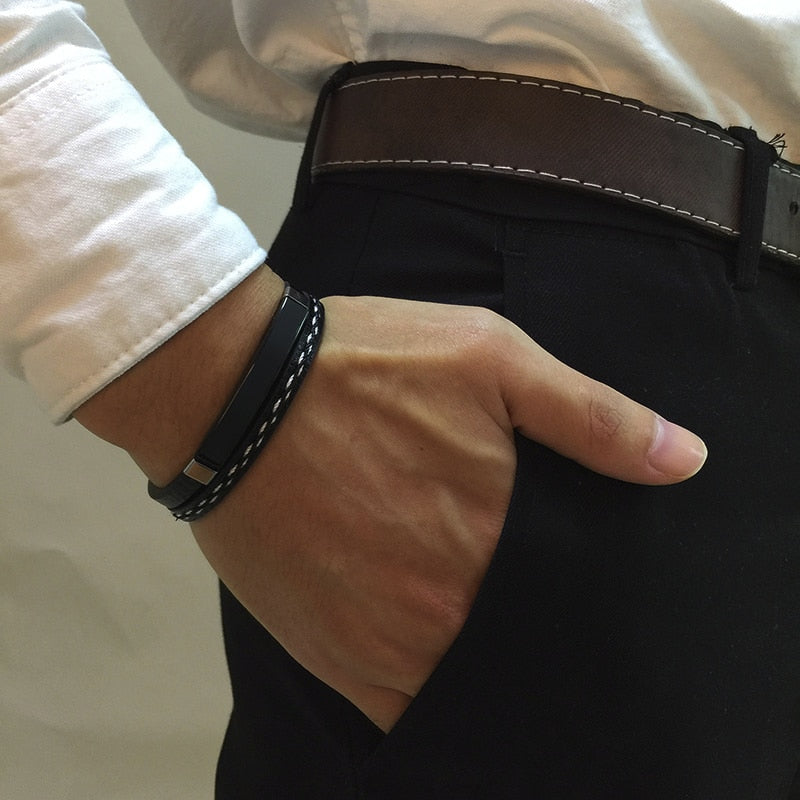 Unique Sew Lines Genuine Leather Bracelets