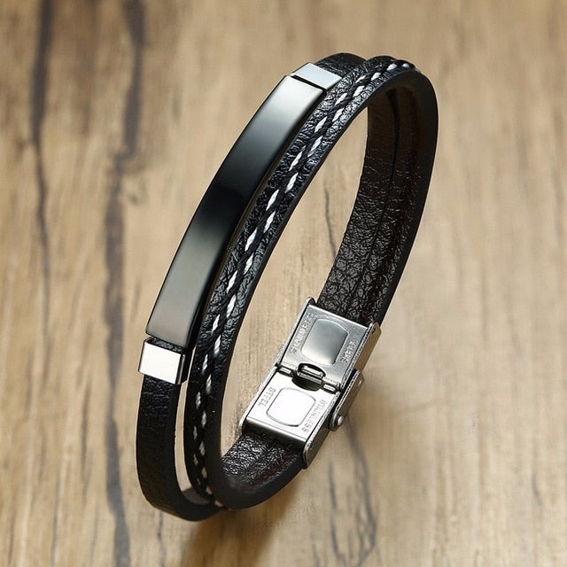 Unique Sew Lines Genuine Leather Bracelets