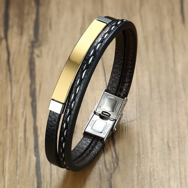 Unique Sew Lines Genuine Leather Bracelets