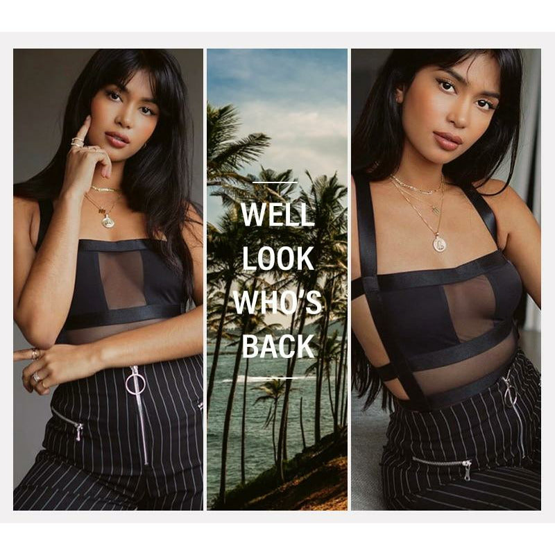 Casual Mesh Strap Bodysuit