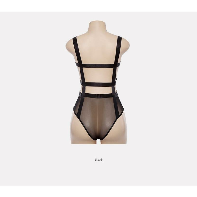 Casual Mesh Strap Bodysuit