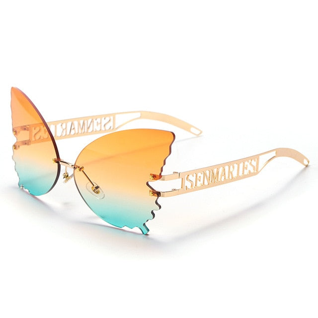 Butterfly Rimless Sunglasses