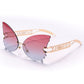 Butterfly Rimless Sunglasses