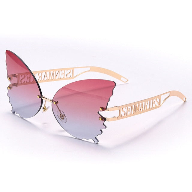 Butterfly Rimless Sunglasses