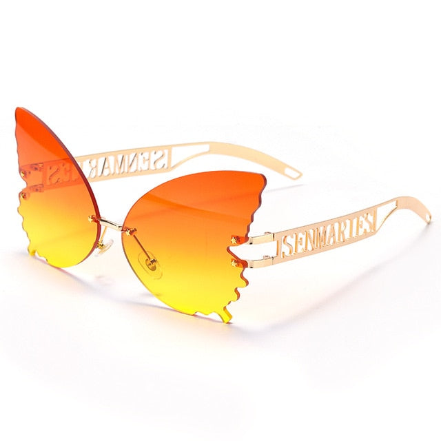 Butterfly Rimless Sunglasses